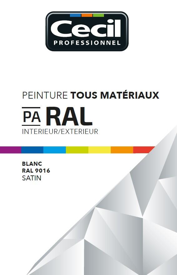 Peinture aérosol tous matériaux int/ext satin blanc RAL9016 400 ml - CECIL PRO - 4
