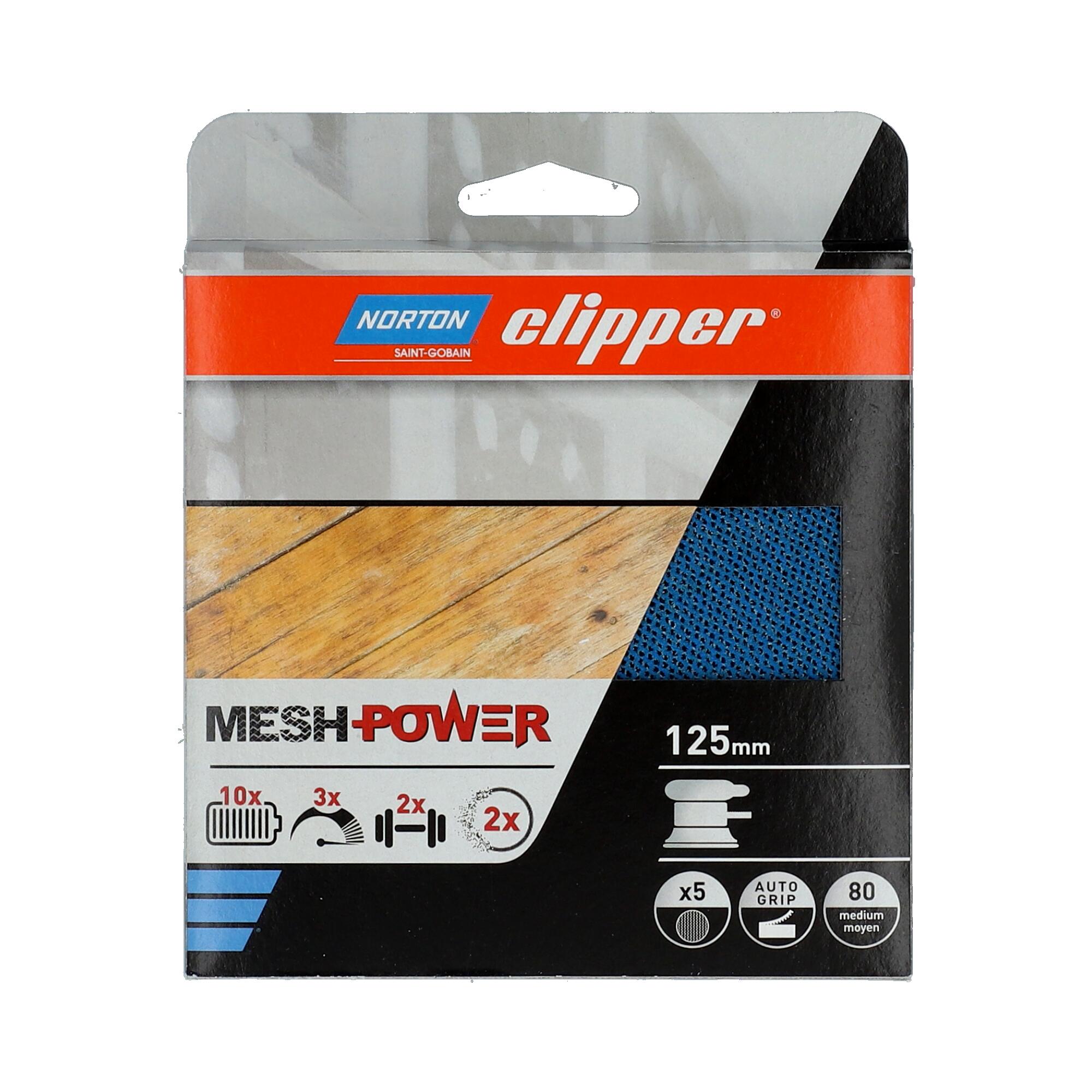 Disque abrasif pour ponceuse à plâtre Diam.125 mm grain 80  Lot de 5  - NORTON - 2