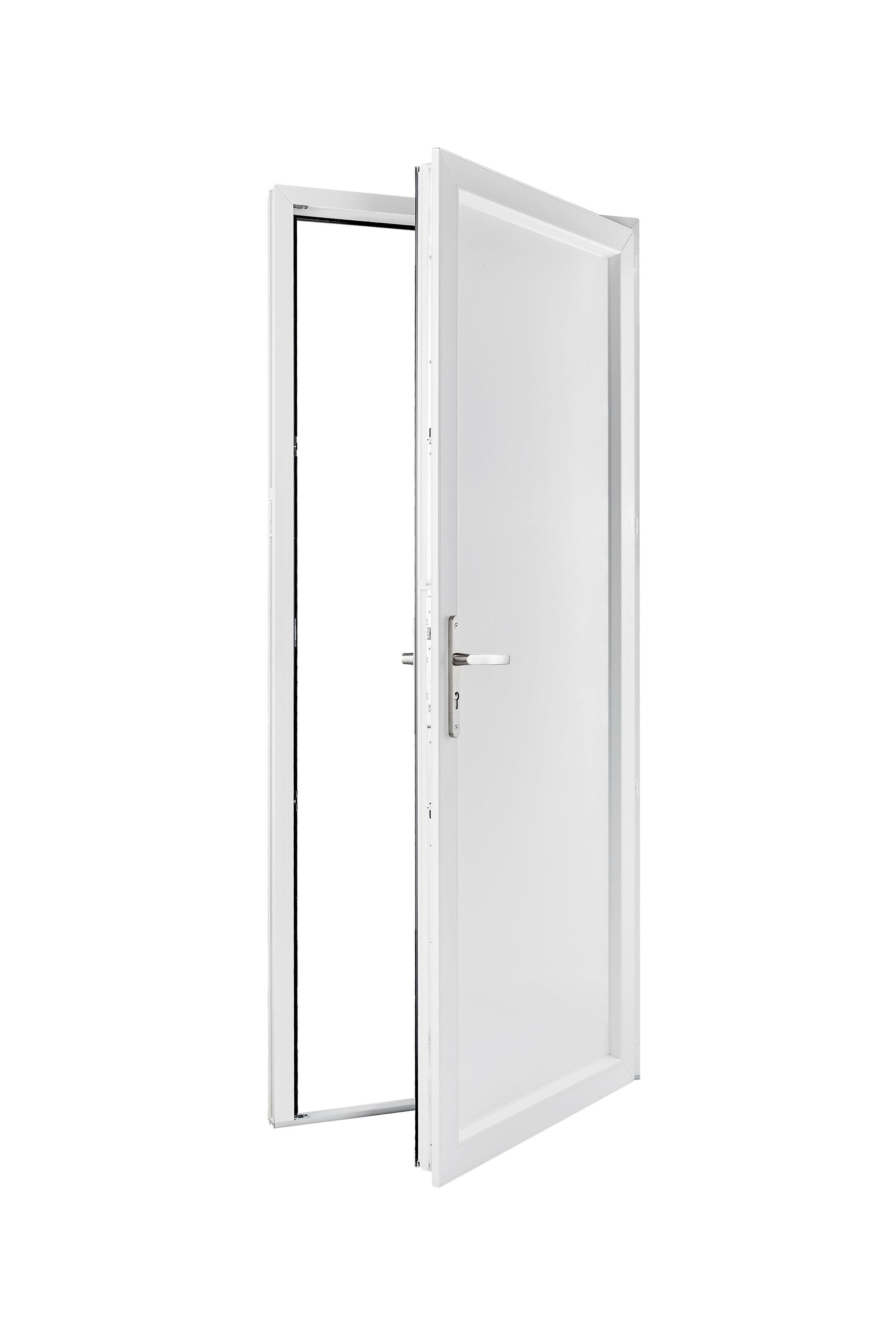 Porte de service PVC Pleine gris extérieur/blanc intérieur H.200 x l.90 cm poussant gauche  - 12