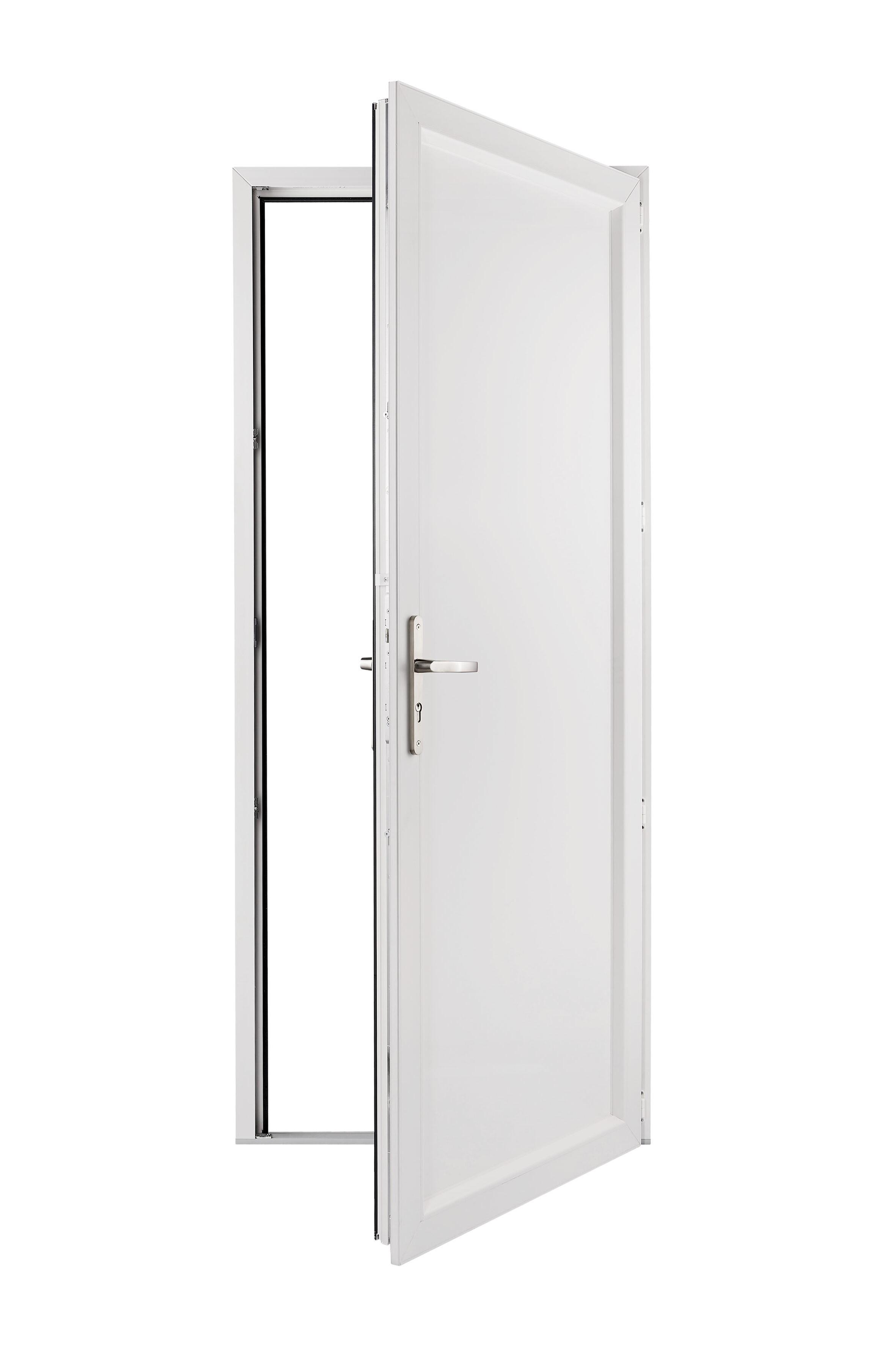 Porte de service PVC Pleine gris extérieur/blanc intérieur H.200 x l.90 cm poussant gauche  - 8