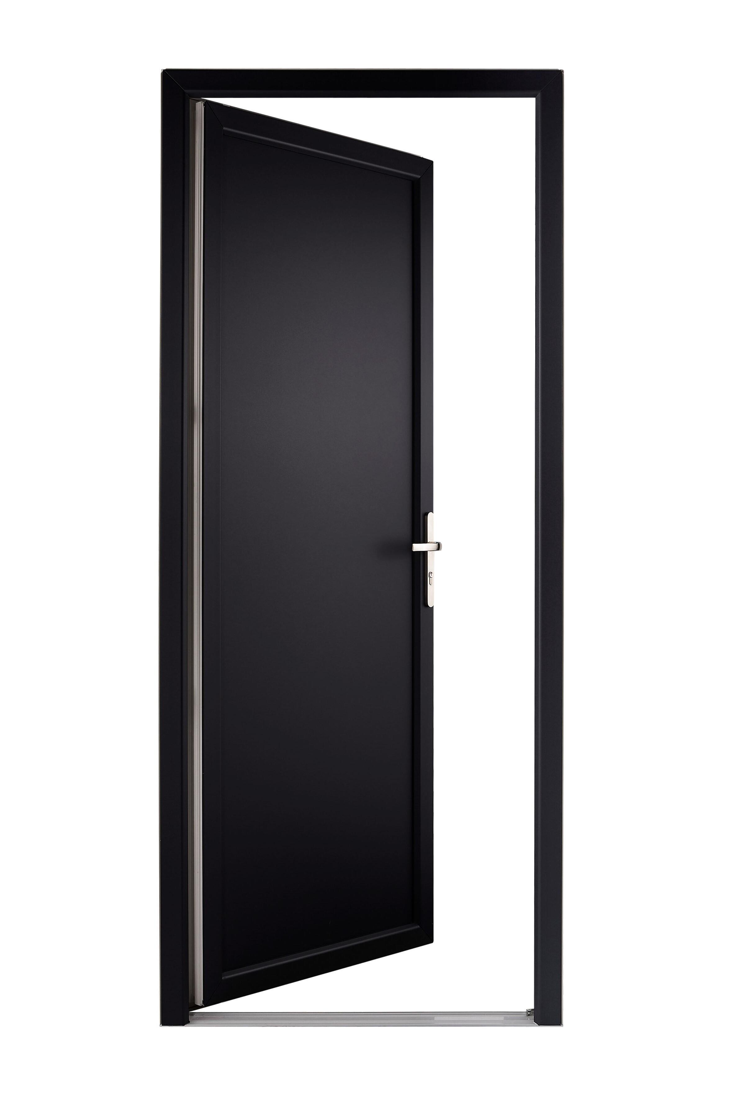 Porte de service PVC Pleine gris extérieur/blanc intérieur H.200 x l.90 cm poussant gauche  - 6