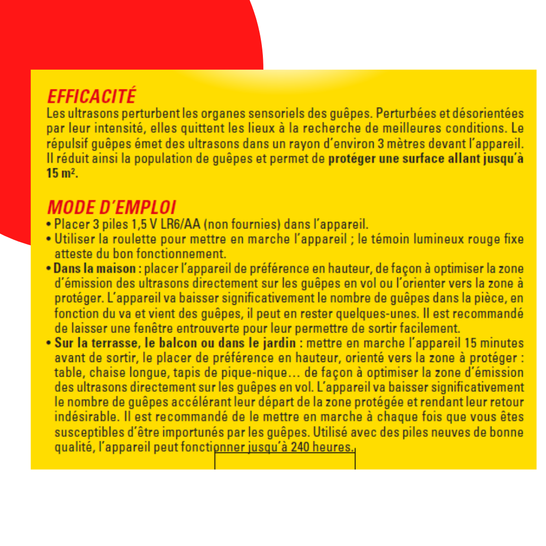Répulsif à ultrason pour guêpes - 3