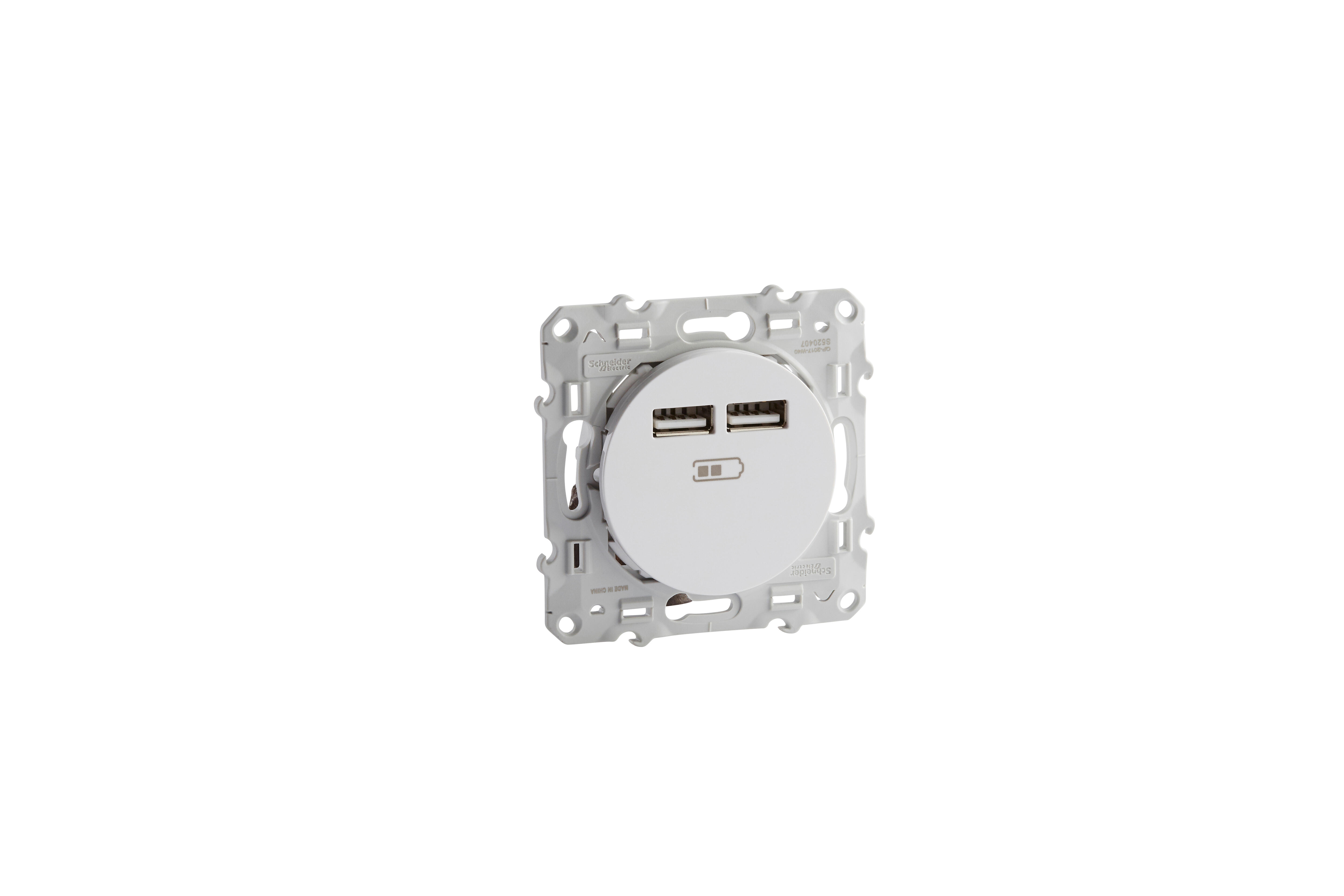 Double prise USB ODACE - SCHNEIDER ELECTRIC - 9