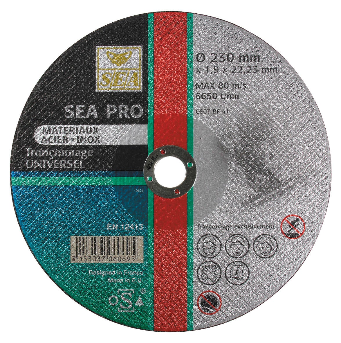 Disques à tronçonner multi materiaux Diam.230 mm lot de 3 - SEA - 2