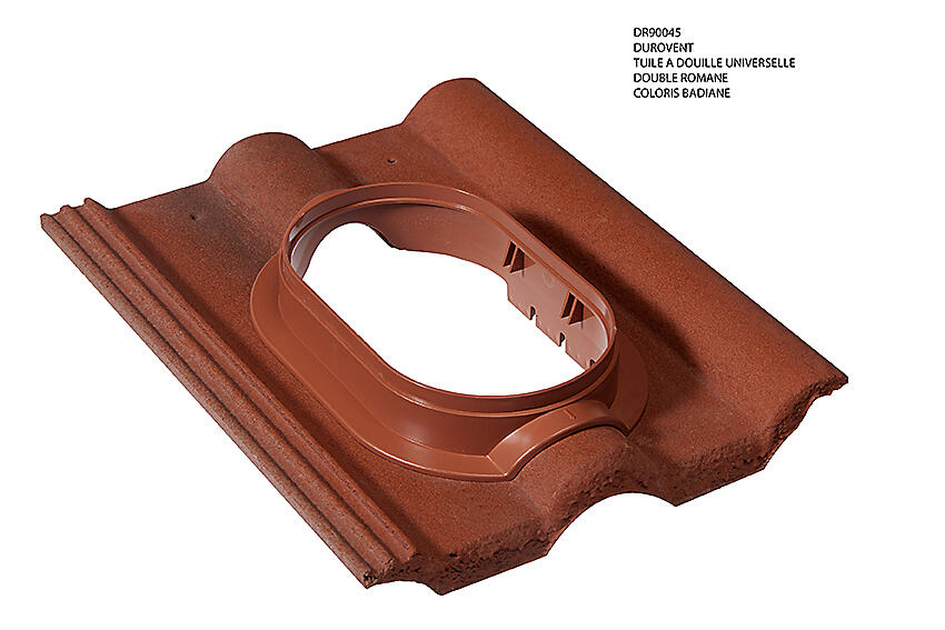 Tuile à douille durovent Double Romane rouge vieilli - MONIER - 2