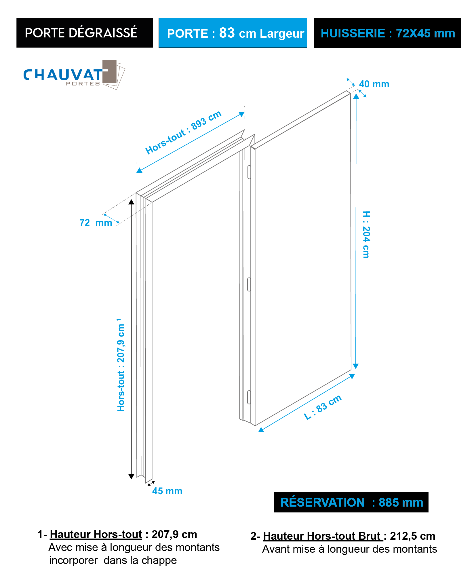 Bloc-porte, sapin Swing blanc, gravé H.204 x l.83 cm, poussant gauche - 9