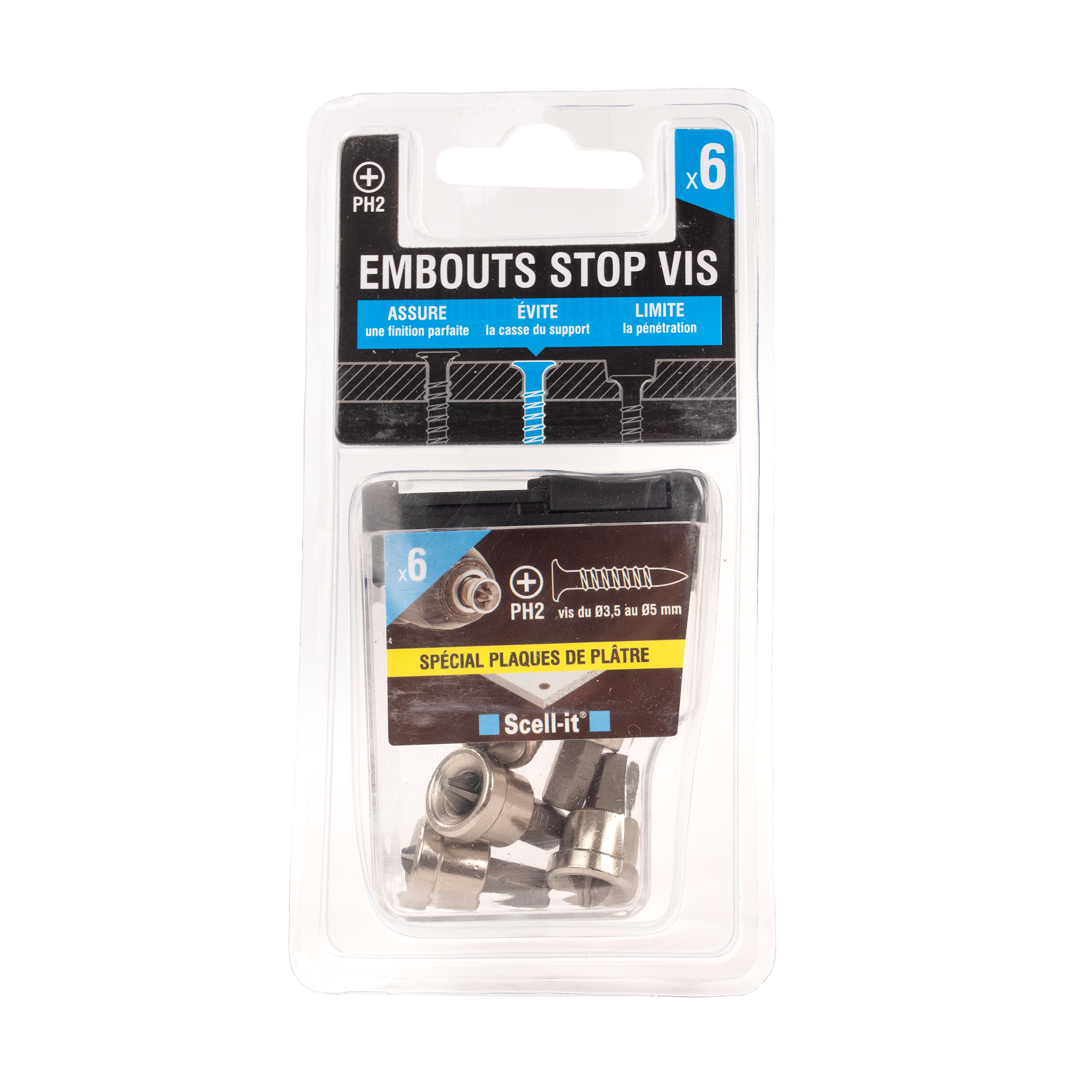 Embout stop vis spécial plaque de plâtre Lot de 6  - SCELL-IT - 2