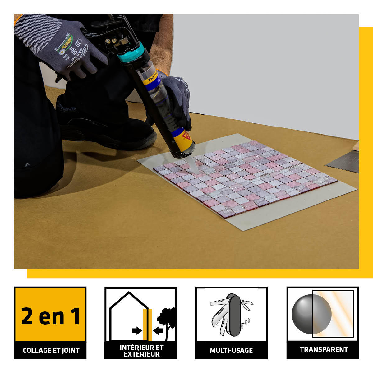 MASTIC COLLE MULTI USAGE TRANSPAREN SIKA - 4