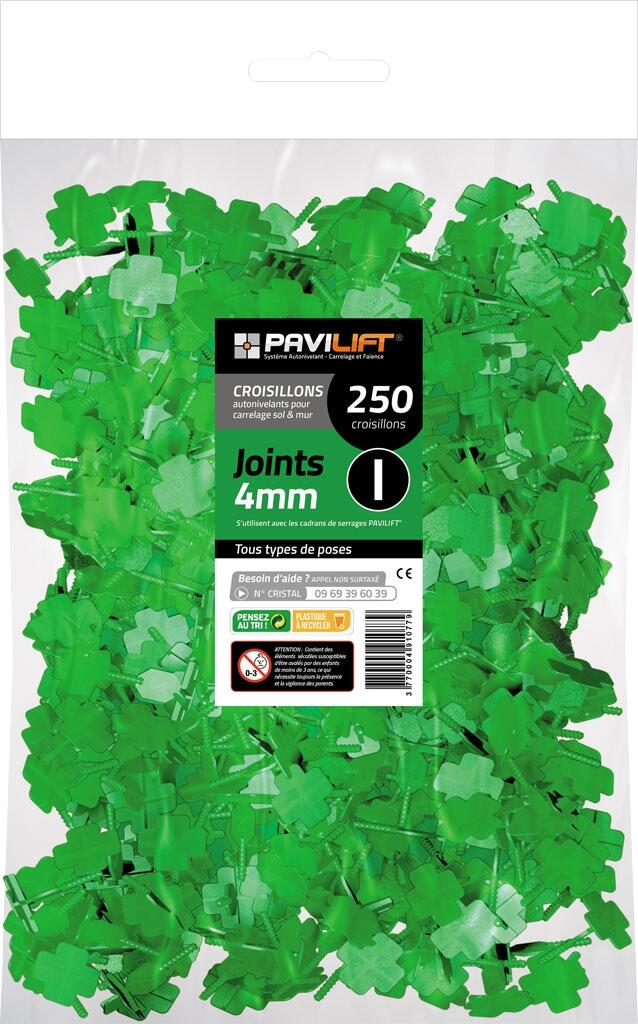 Croisillons autonivelants à vis pour carrelage Ep.4 mm en I - PAVILIFT (sachet de 250) - 2