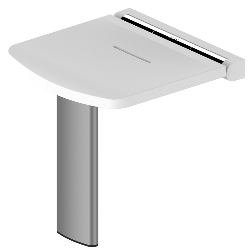 Siège de douche relevable assise pleine blanc Onyx - AKW - 2