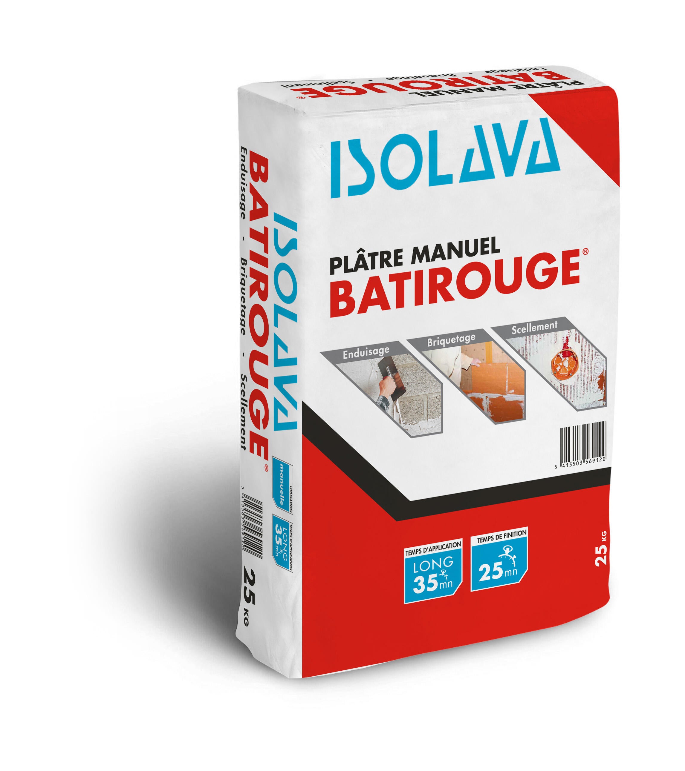 Plâtre en Poudre 25 kg - Batirouge ISOLAVA - 2