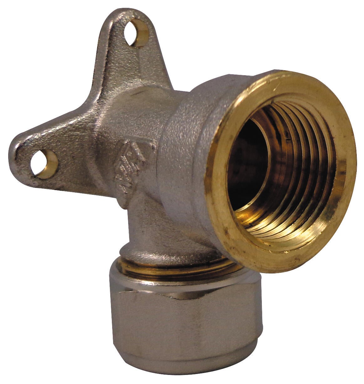 Raccord coude applique femelle F.15x21(1/2'') multicouche à compression Diam.16 mm - 2