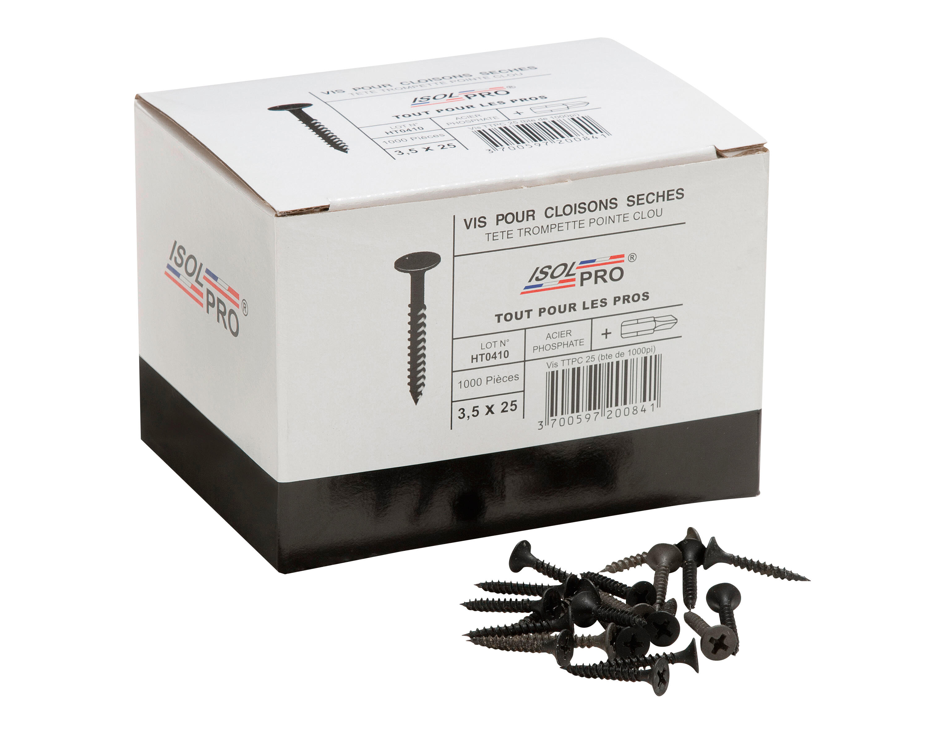 Vis plaque de plâtre Diam. 3,5 x 25 mm Boîte de 1000 - ISOLPRO - 2