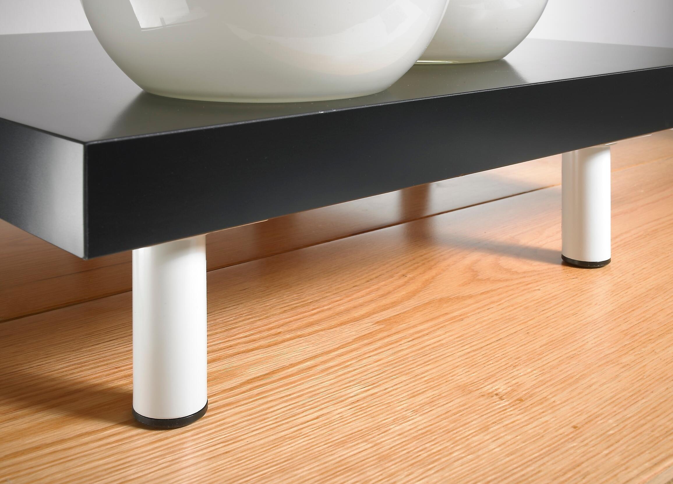 Pied de meuble rond en acier H.10 cm Diam.3 cm blanc - HETTICH - 2