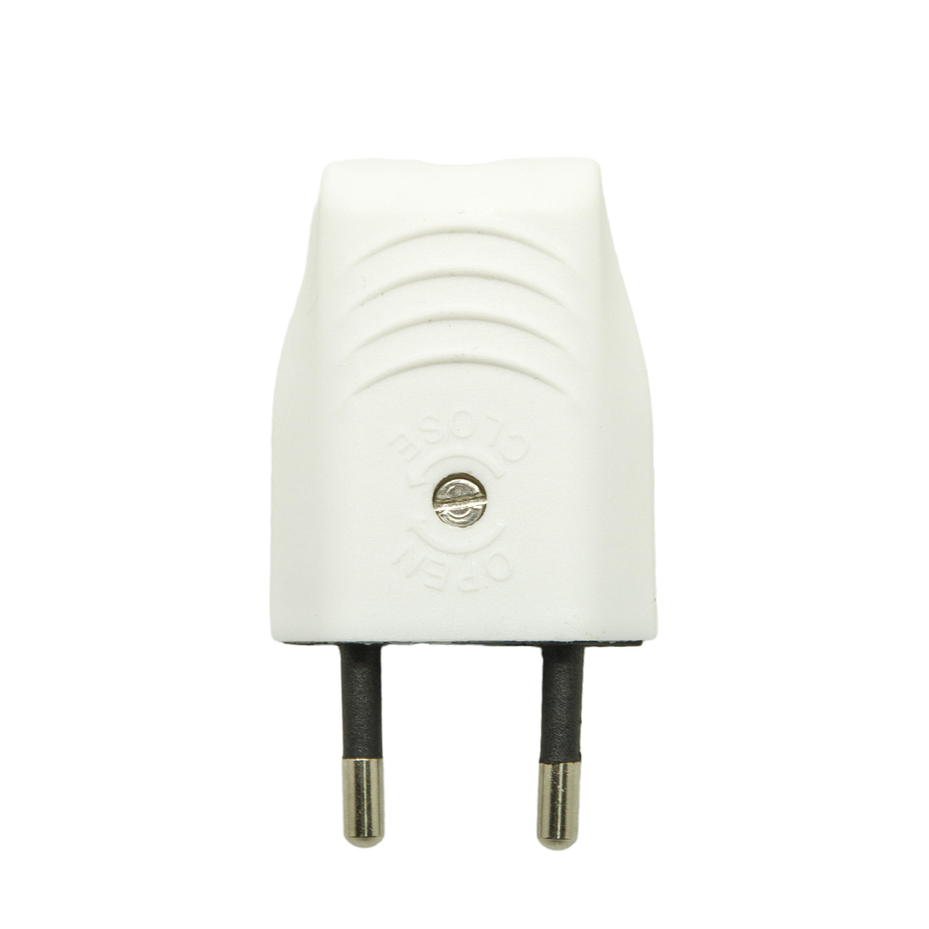 FICHE MALE 2P 6A BLANC - 3