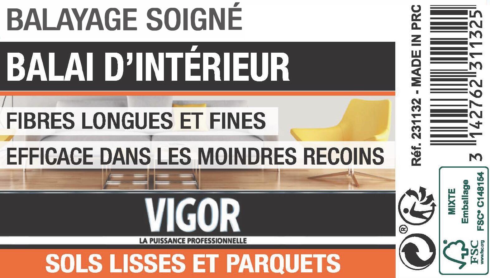 Balai d'intérieur sols lisses et parquets 29 cm - VIGOR - 3
