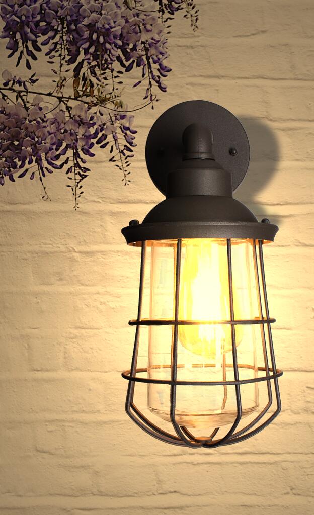 Applique murale LED en fonte E27 gris anthracite Londres - 2