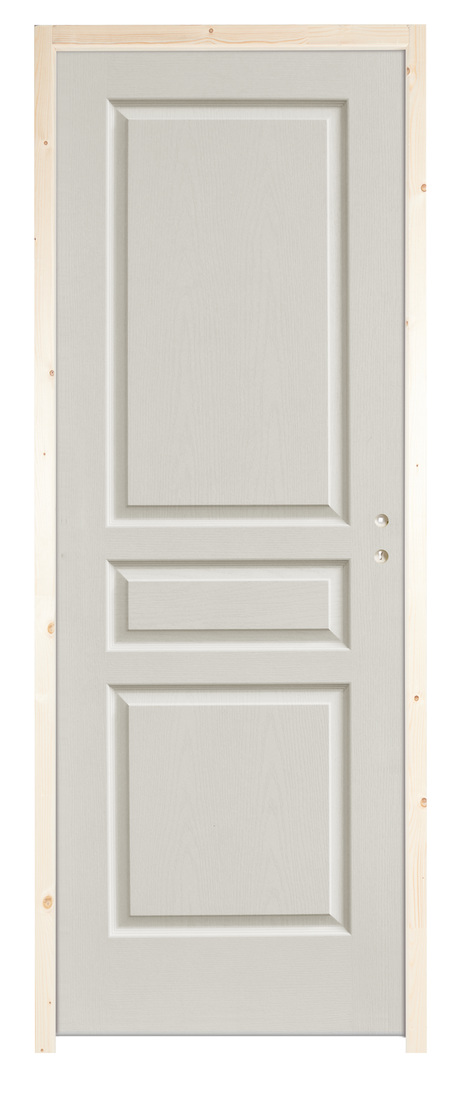 Bloc-porte postformé droite huisserie 65mm, H.204 x l.73 cm, poussant gauche
