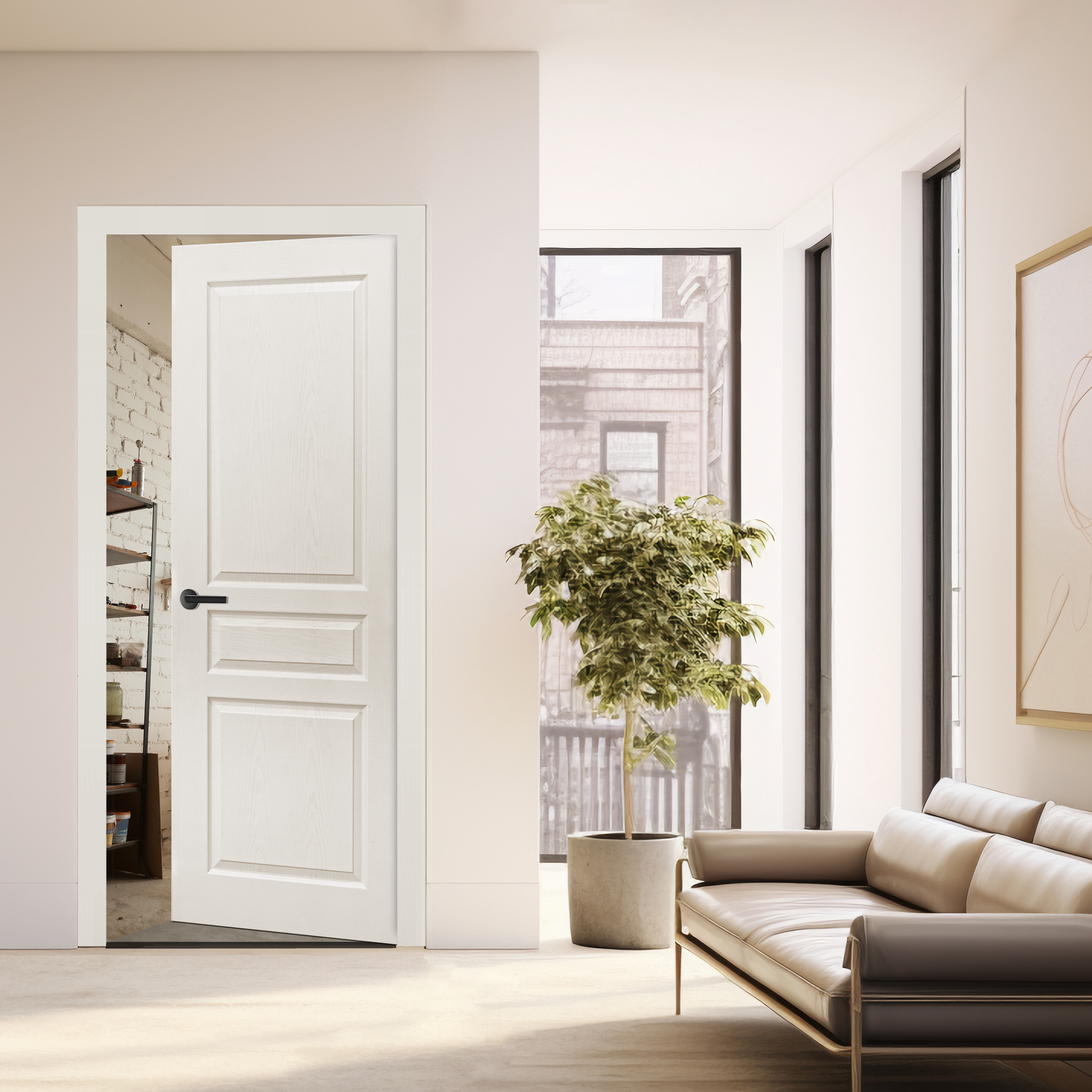 Bloc-porte acoustique postformé H.204 x l.73 cm, poussant droit - 2