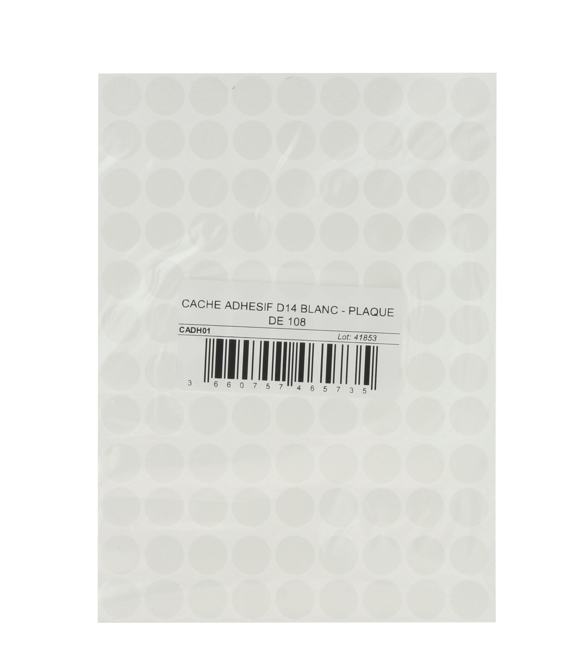 Cache-vis adhesif blanc Diam. 14 mm 108 pièces - VISWOOD - 2
