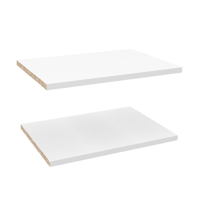 Lot de 2 étagères pour  caisson haut 45 cm Blanc