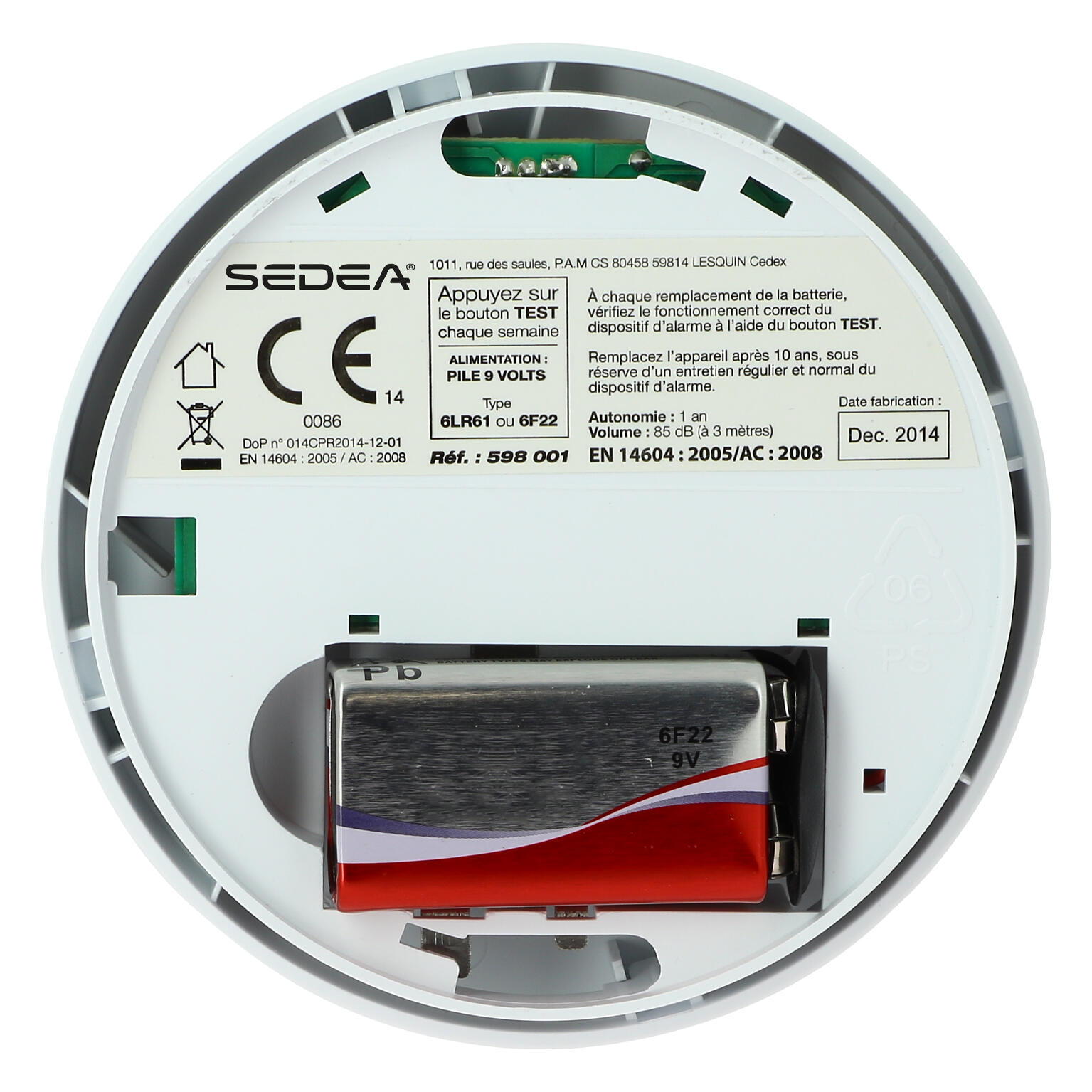 Détecteur de fumée certifié EN14604-2005 - SEDEA - 598001 - 3
