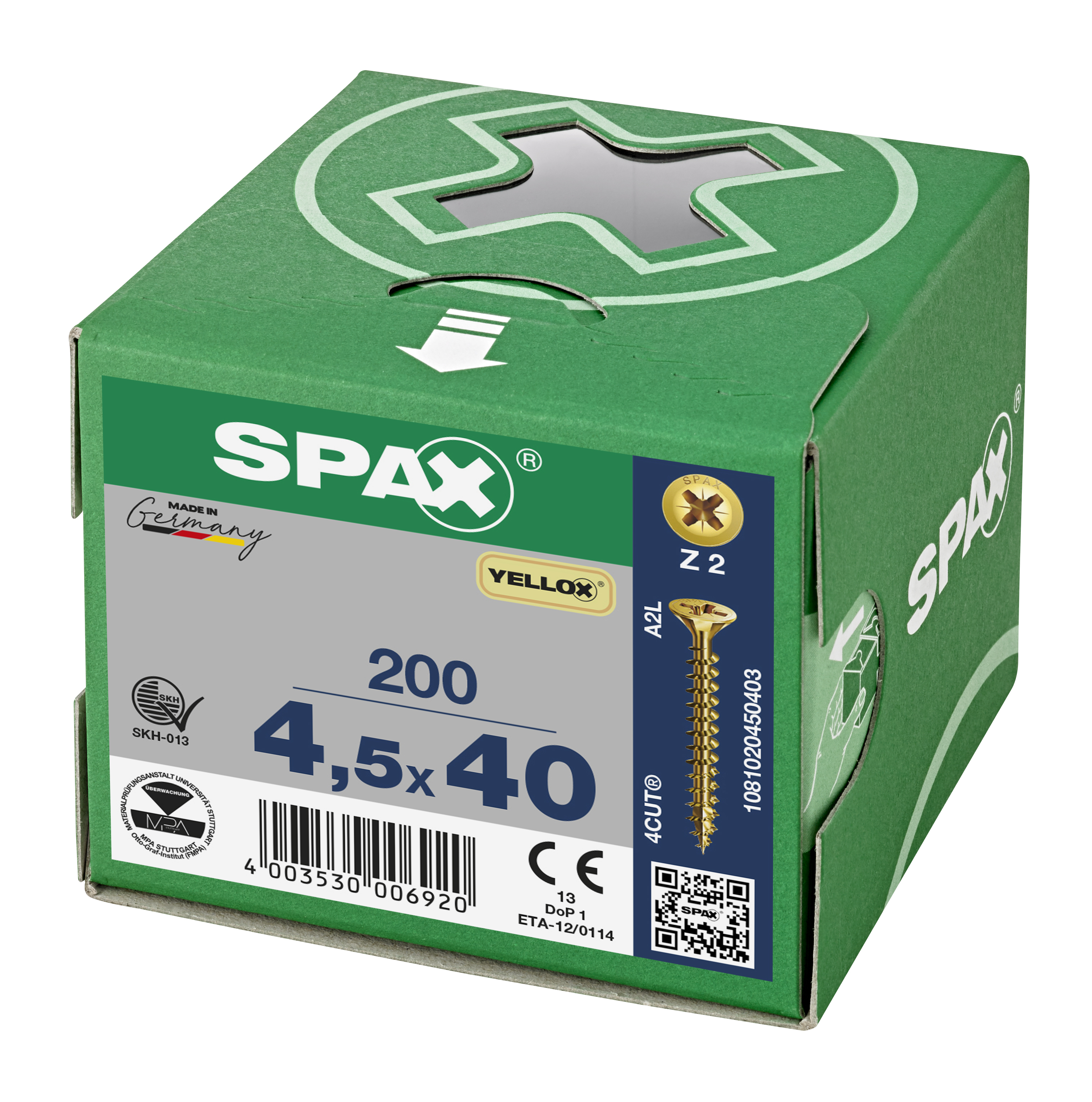 VIS SPAX TF PZ 4,5X40 YELLOX FT X200 - 3