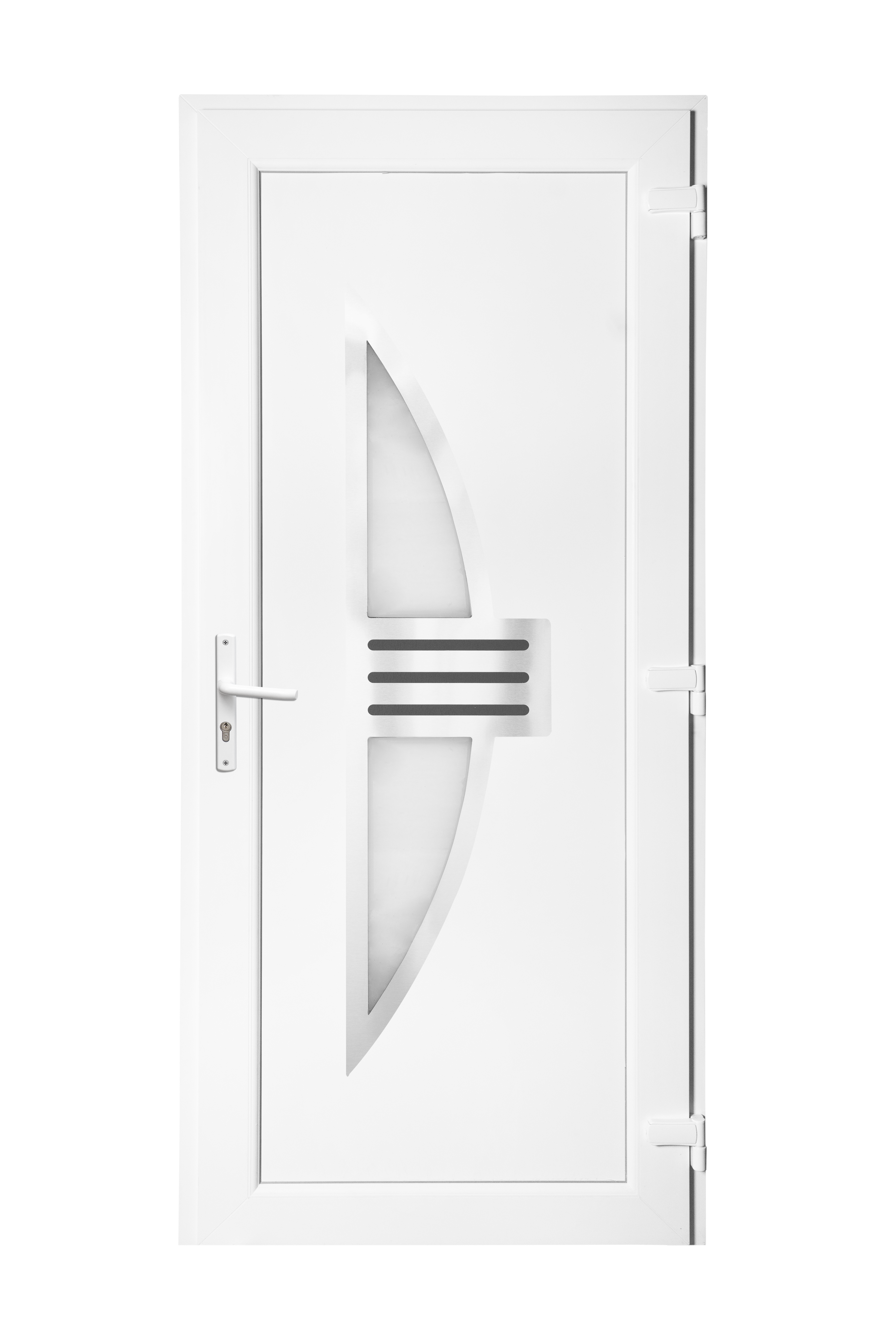 Porte d'entrée PVC blanc poussant gauche H.215 x l.90 cm Neptune - 2
