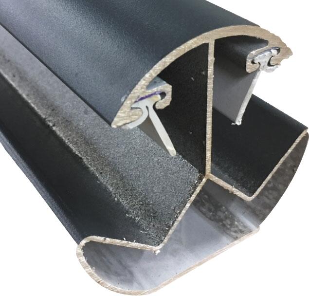 Poteau aluminium multi angle gris Haut.1,26 m - 3