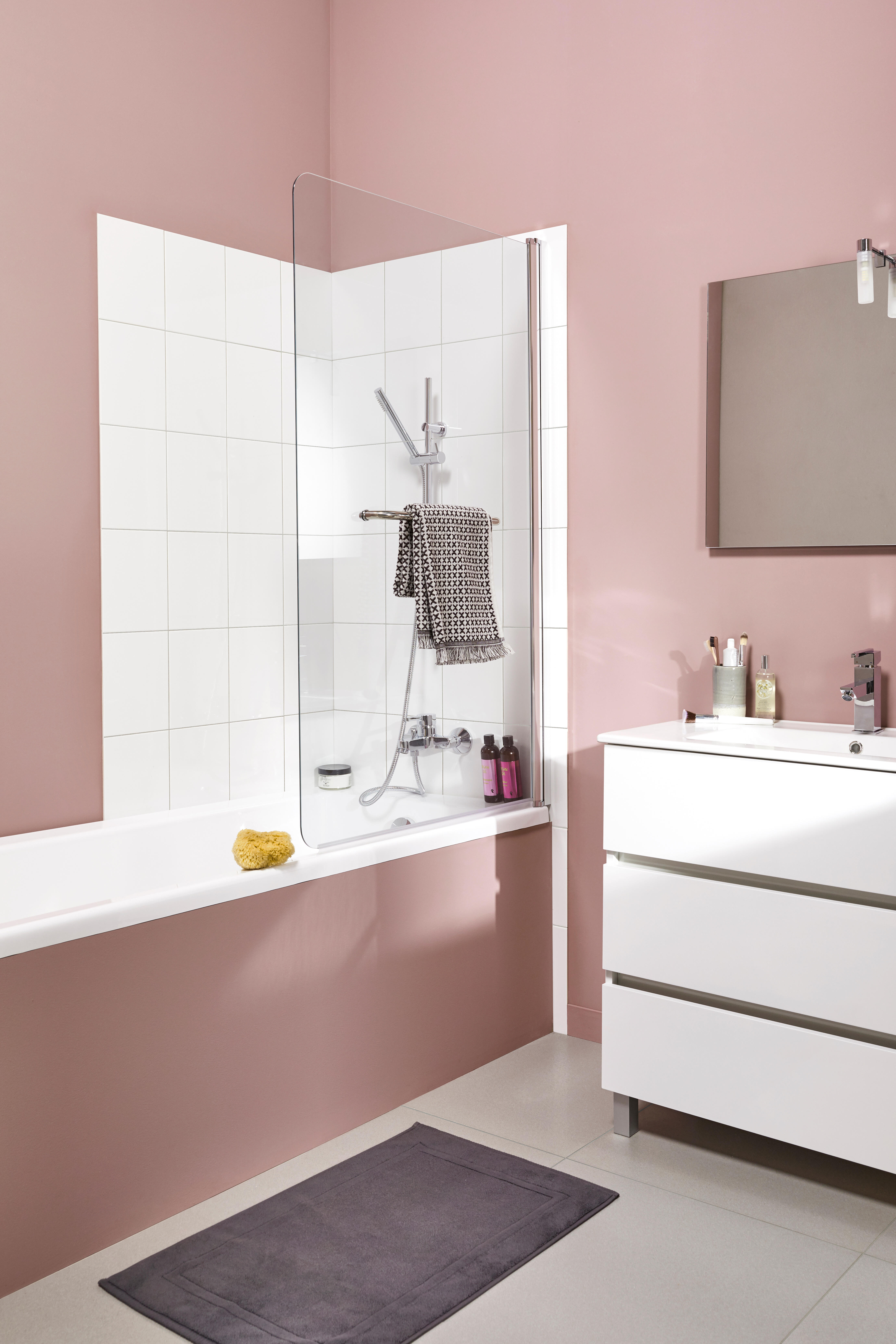 Pare-baignoire verre transparent chromé L.85 x H.140 cm Icy - 2