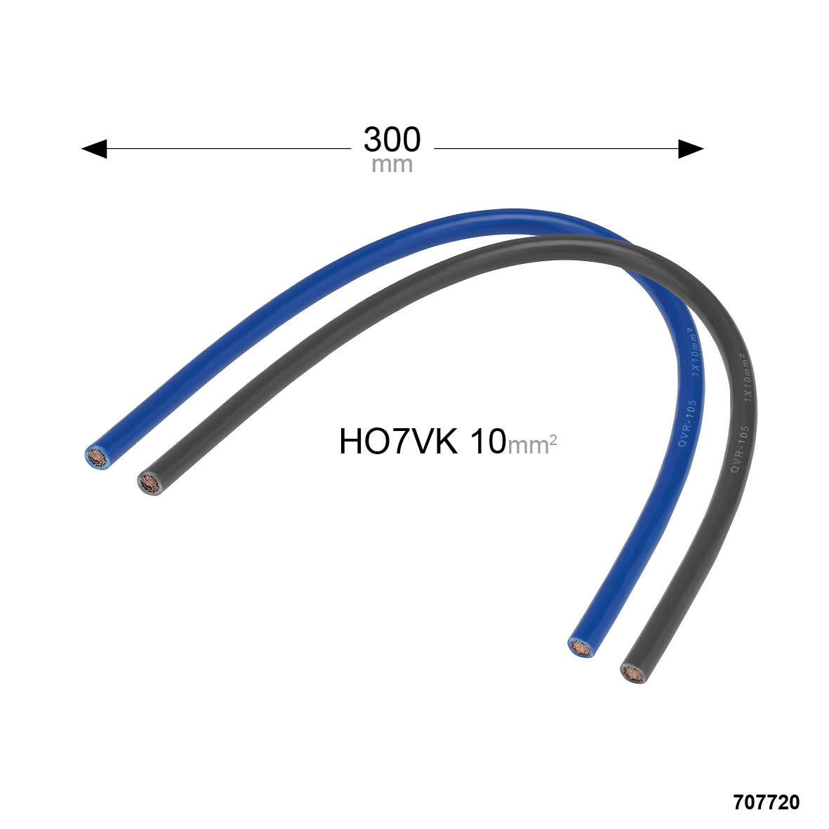 Cordon HO7VK 10² BLEU/NOIR 0.3M - 2
