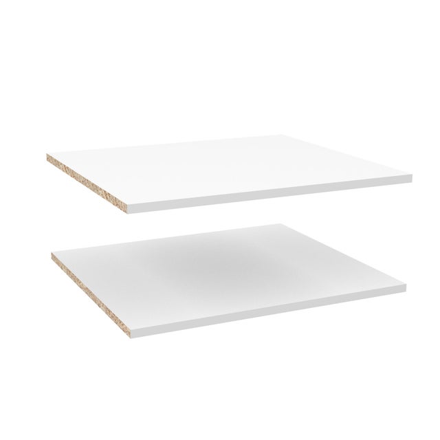 Lot de 2 étagères pour colonne, demi-colonne et caisson bas 60 cm Blanc