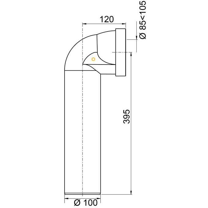 Pipe WC longue coudée mâle Ø85/105 Wirquin Pro - 3