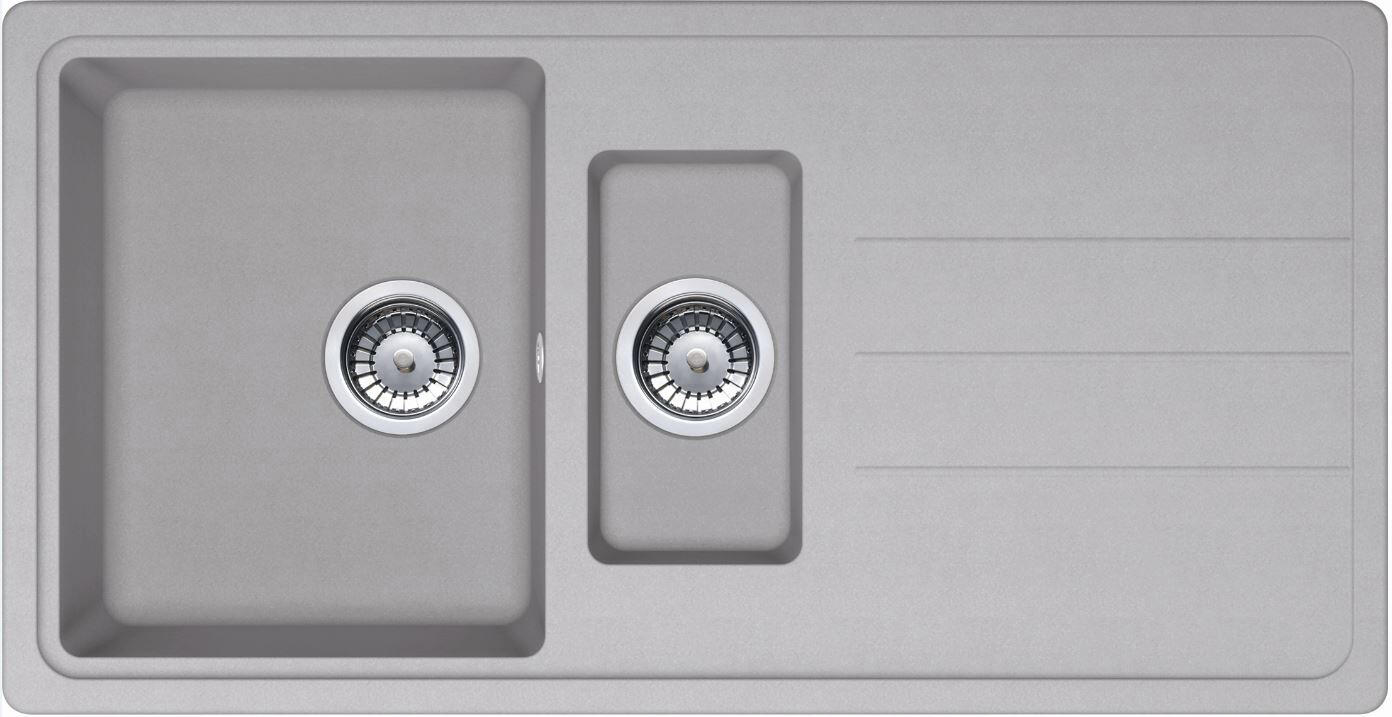 Evier à encastrer Platinium 1 cuve 1/2 en Minéralite - 