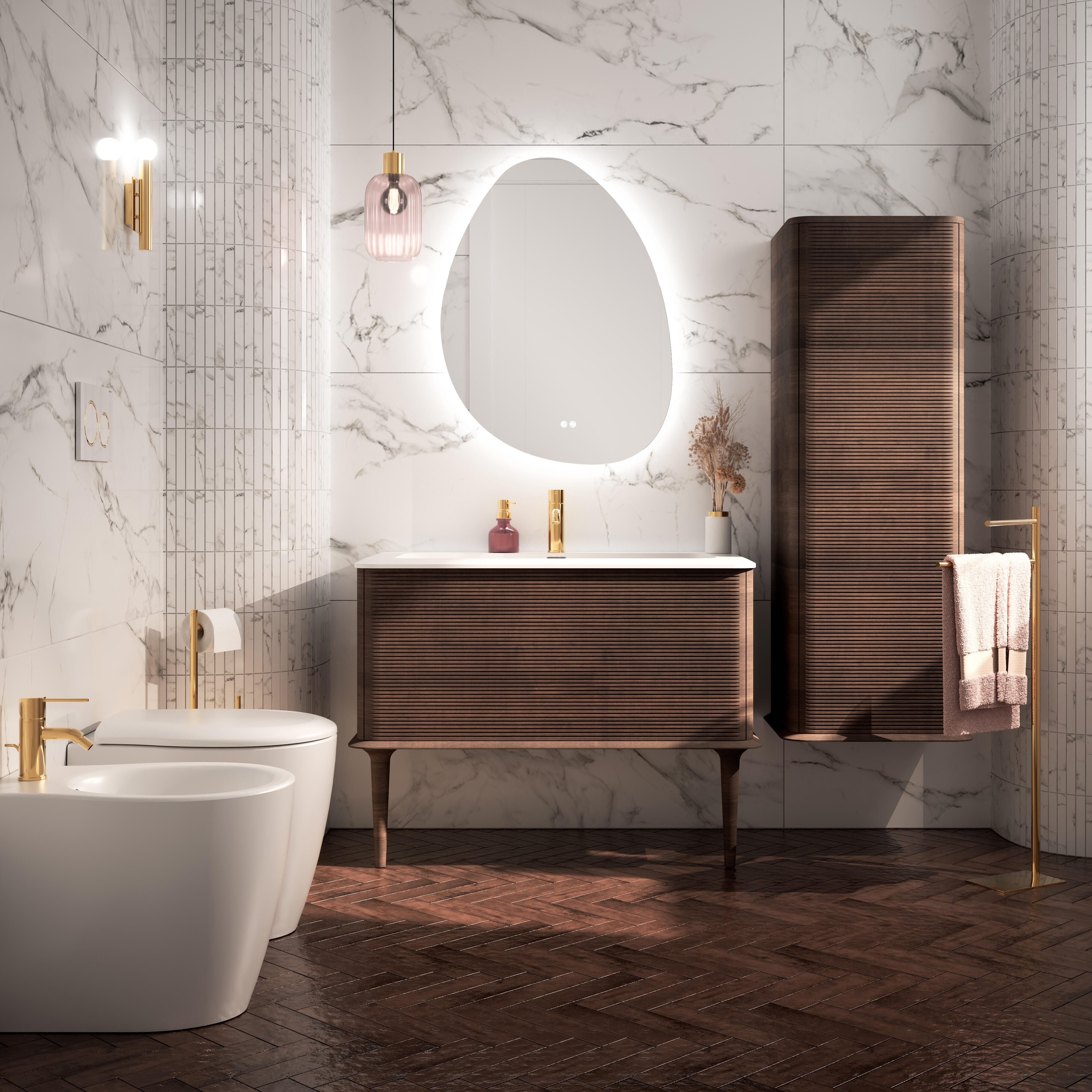 Specchio con illuminazione integrata bagno irregolare SENSEA L 60 x H 80 x P 3 cm grigio / argento - 3