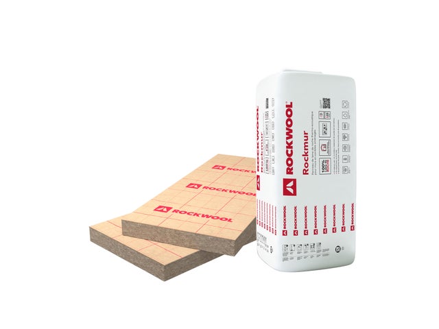 Lot de 14 panneaux laine de roche Rockmur kraft - Ep.45 mm  lambda 35 R=1,25 L.135 x l.60 cm - ROCKWOOL