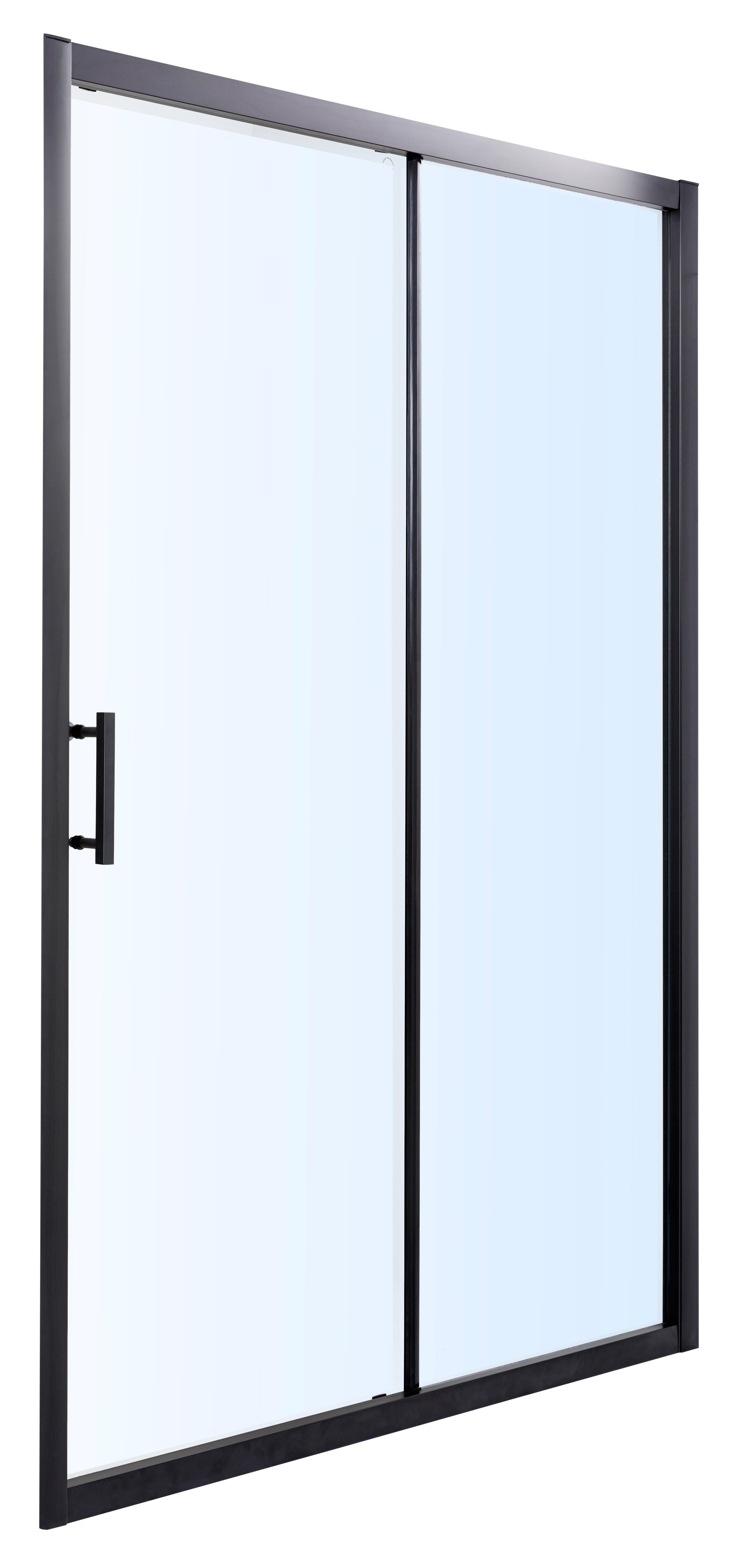 Porte de douche coulissante noire mat l.140 x H.190 x Ep.0,05 cm Kailin - 2