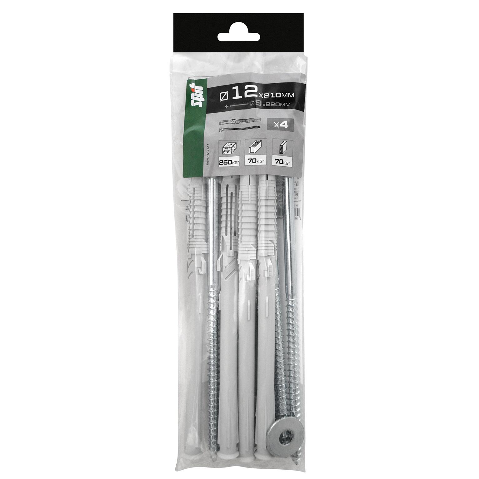Cheville traversante à double expansion multi-matériaux Diam.12 mm x 210 mm - SPIT (lot de 4) - 2