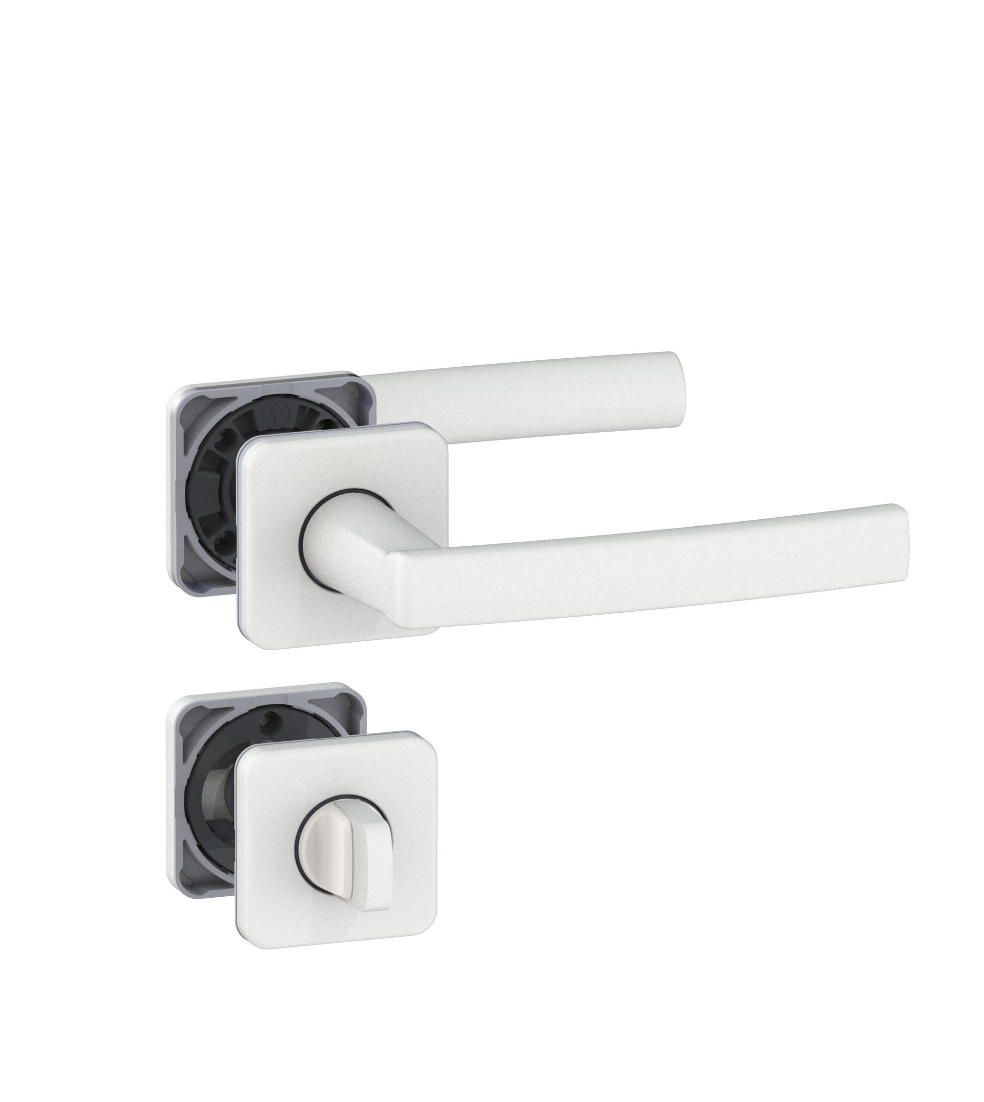 Poignées de porte sur rosace blanc KOYA x2 - VACHETTE - 2