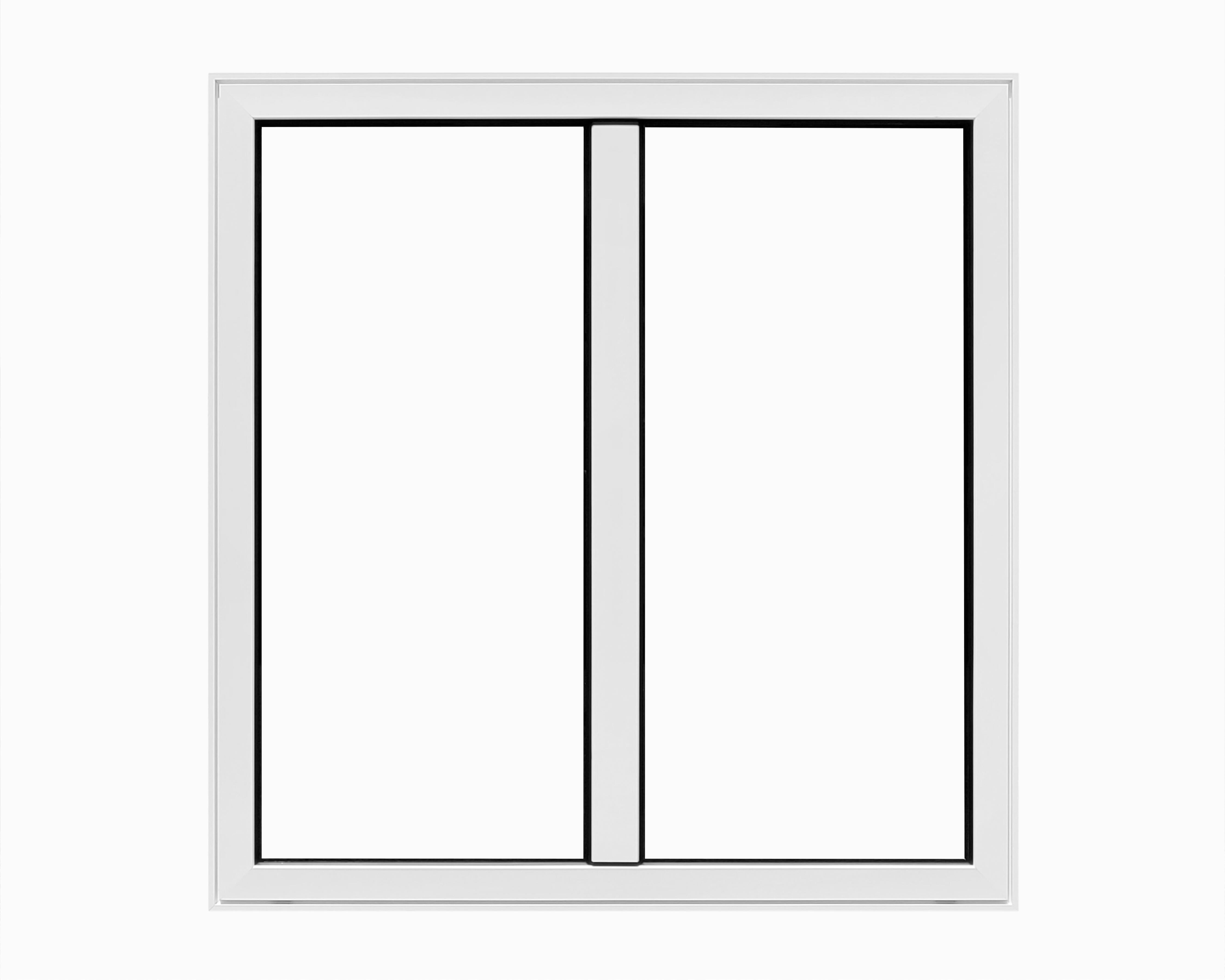 Fenêtre aluminium H.115 x l.100 cm ouvrant à la française 2 vantaux blanc - 2