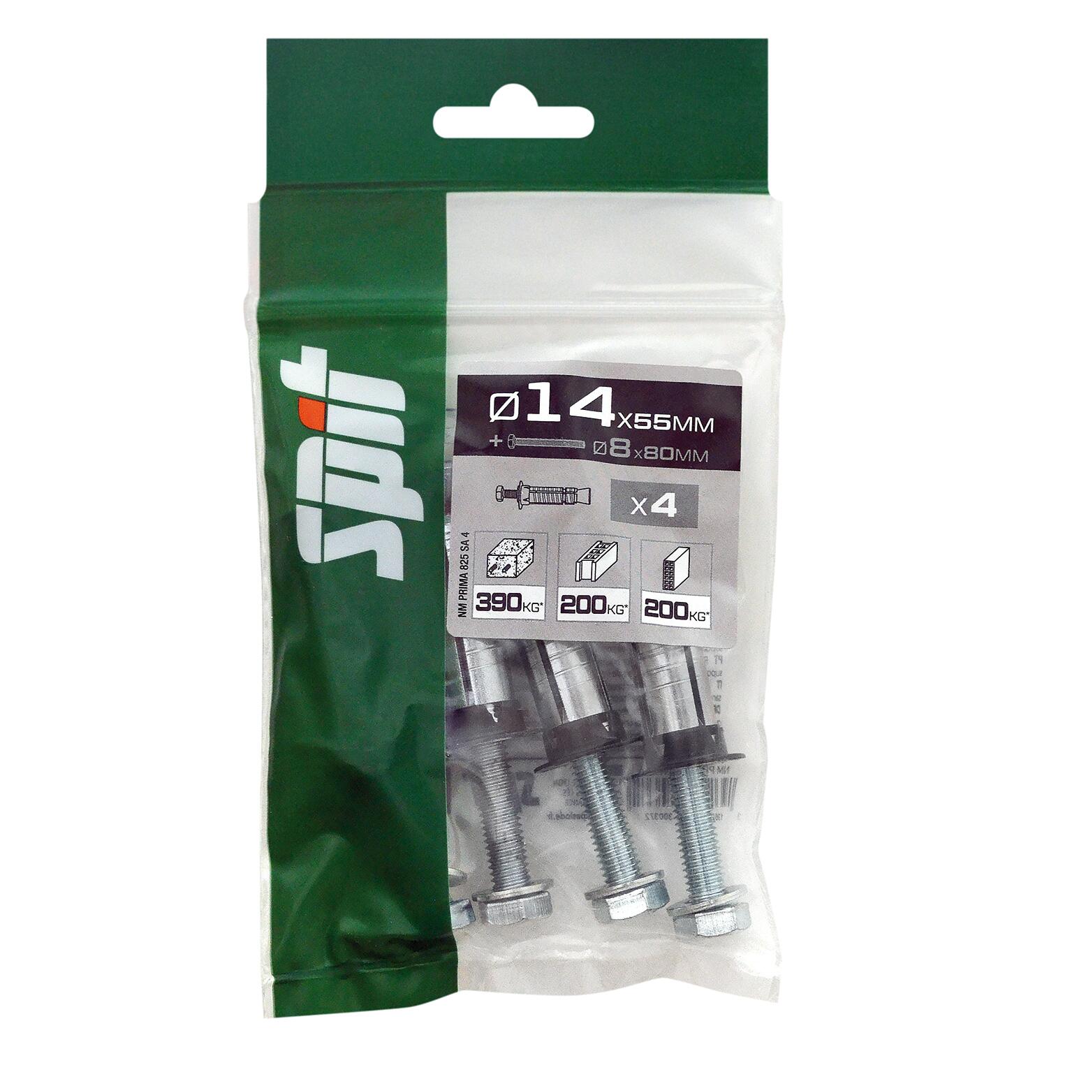 Cheville à expansion multi-matériaux Diam.14 mm x 55 mm - SPIT Prima (lot de 4) - 2