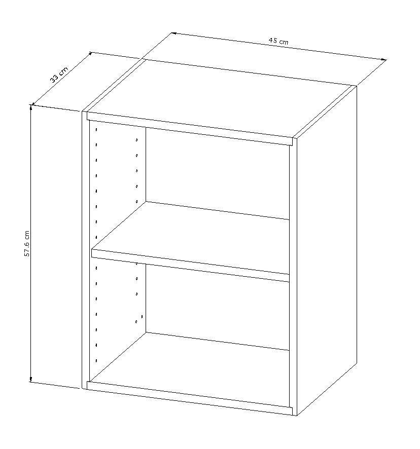 Caisson haut de cuisine l.45 x H.57,60 x P.33 cm Blanc - 3