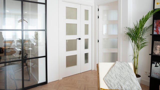 Puertas en laca blanca con cristal