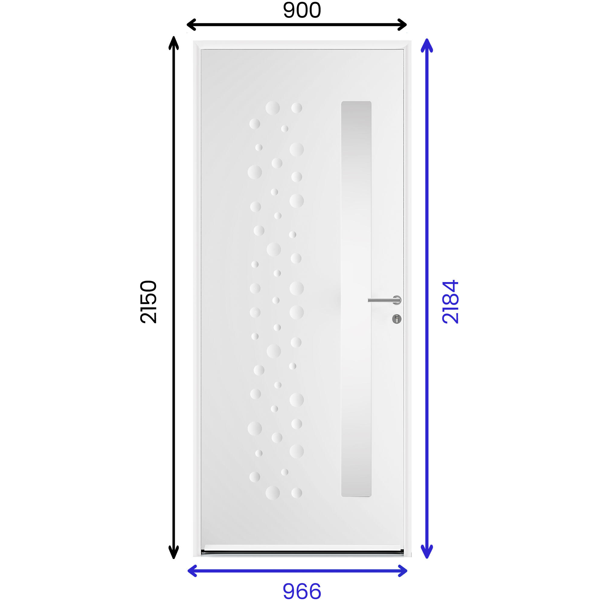 Porte d'entrée acier blanche poussant gauche H.215 x L.90 cm Ultime - 3