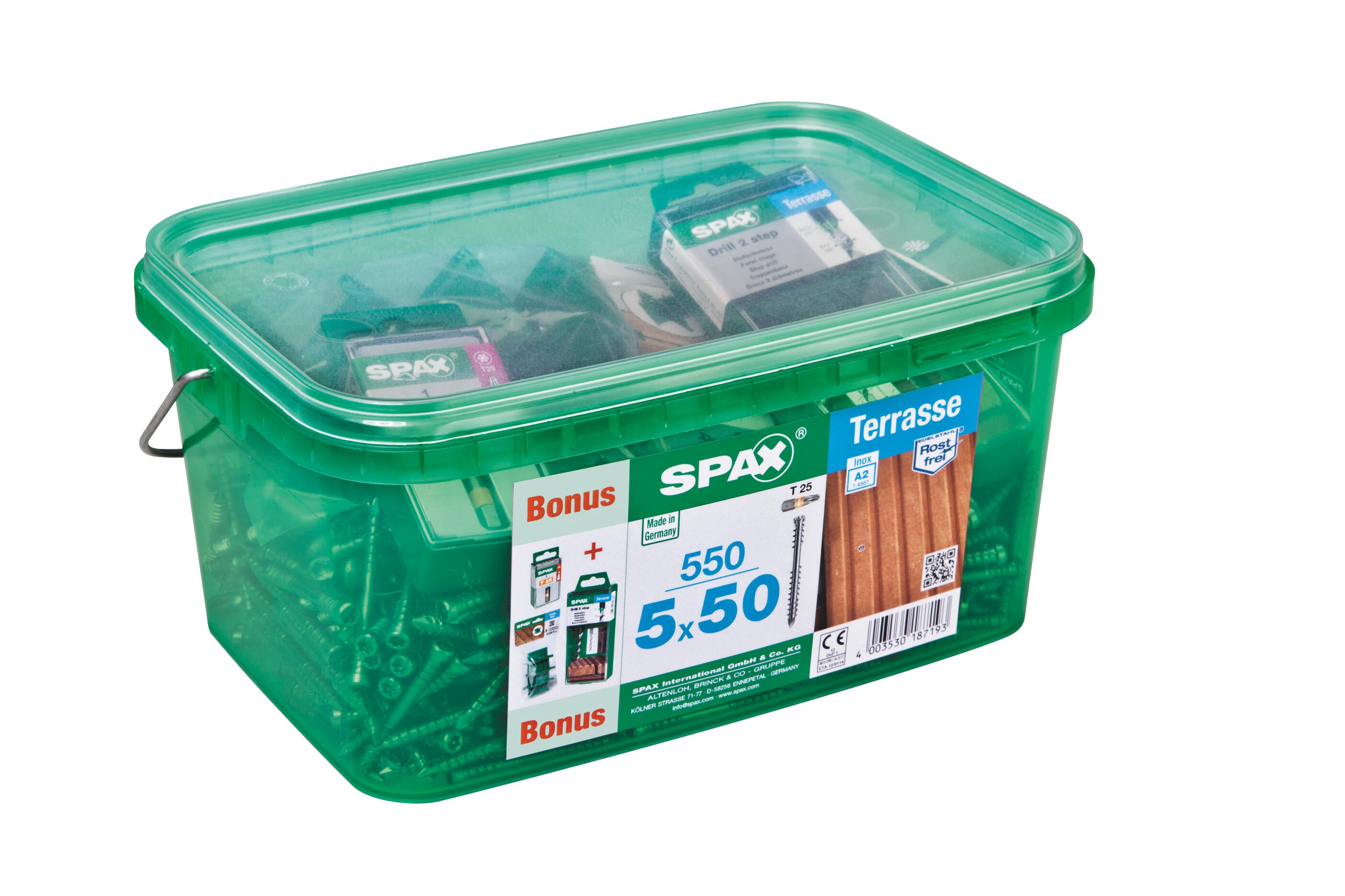 Vis terrasse bois dur inox A2 Diam. 5,0 x 50 mm Boîte de 550 - SPAX - 2