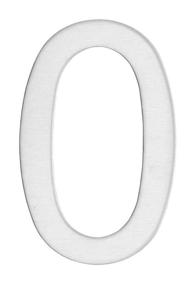 Chiffre 0 en inox adhésif H.76 mm - THIRARD