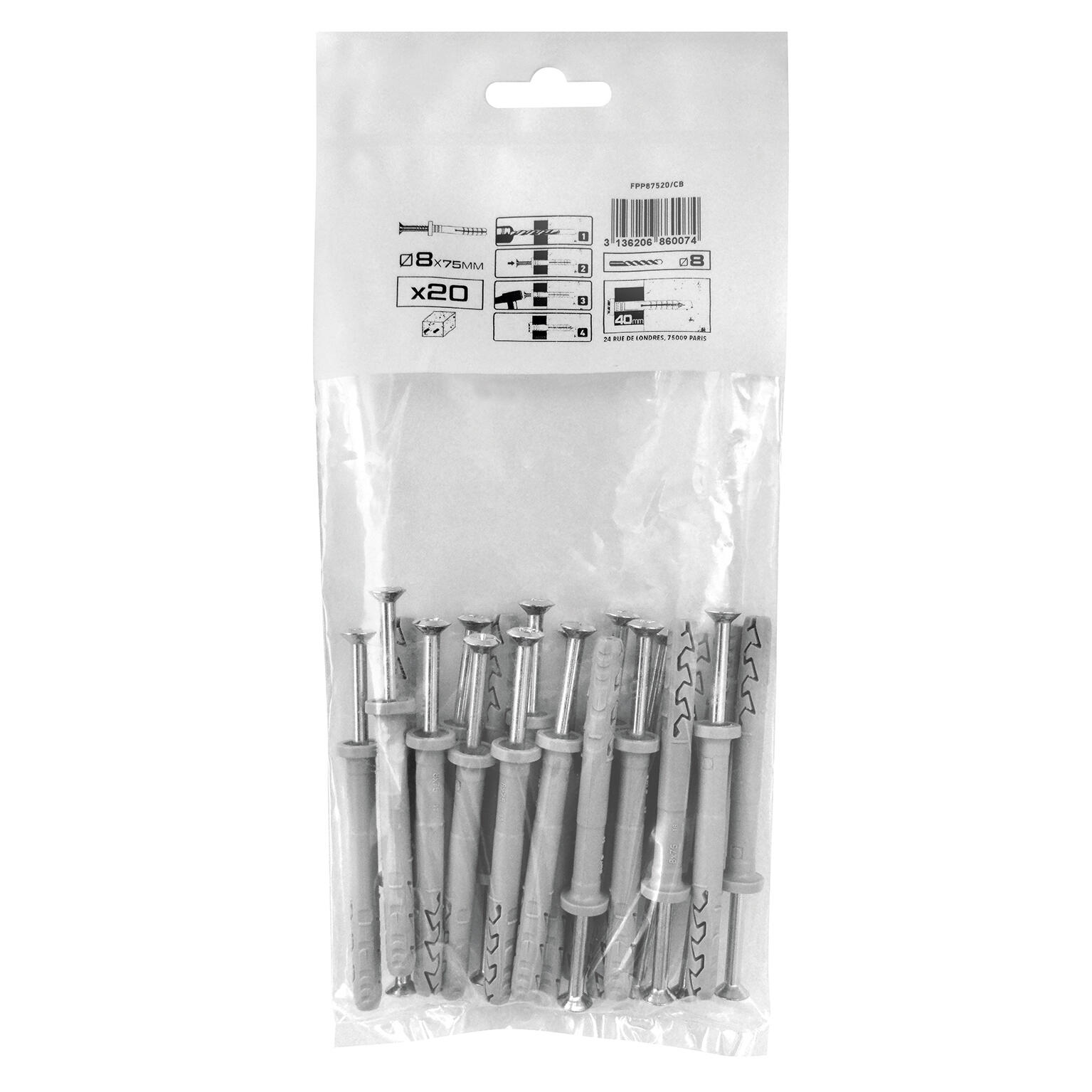 Cheville à frapper pour matériaux pleins Diam.8 mm x 75 mm - SPIT (lot de 20) - 2