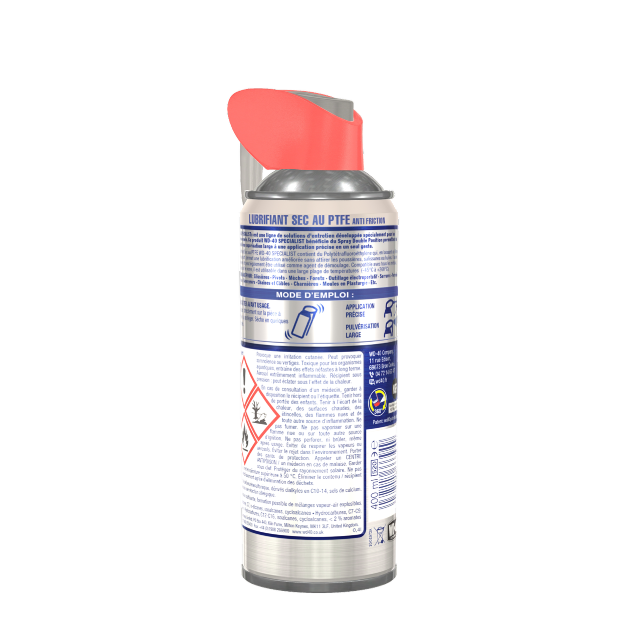 Lubrifiant sec au PTFE 400 ml - WD-40 - 2