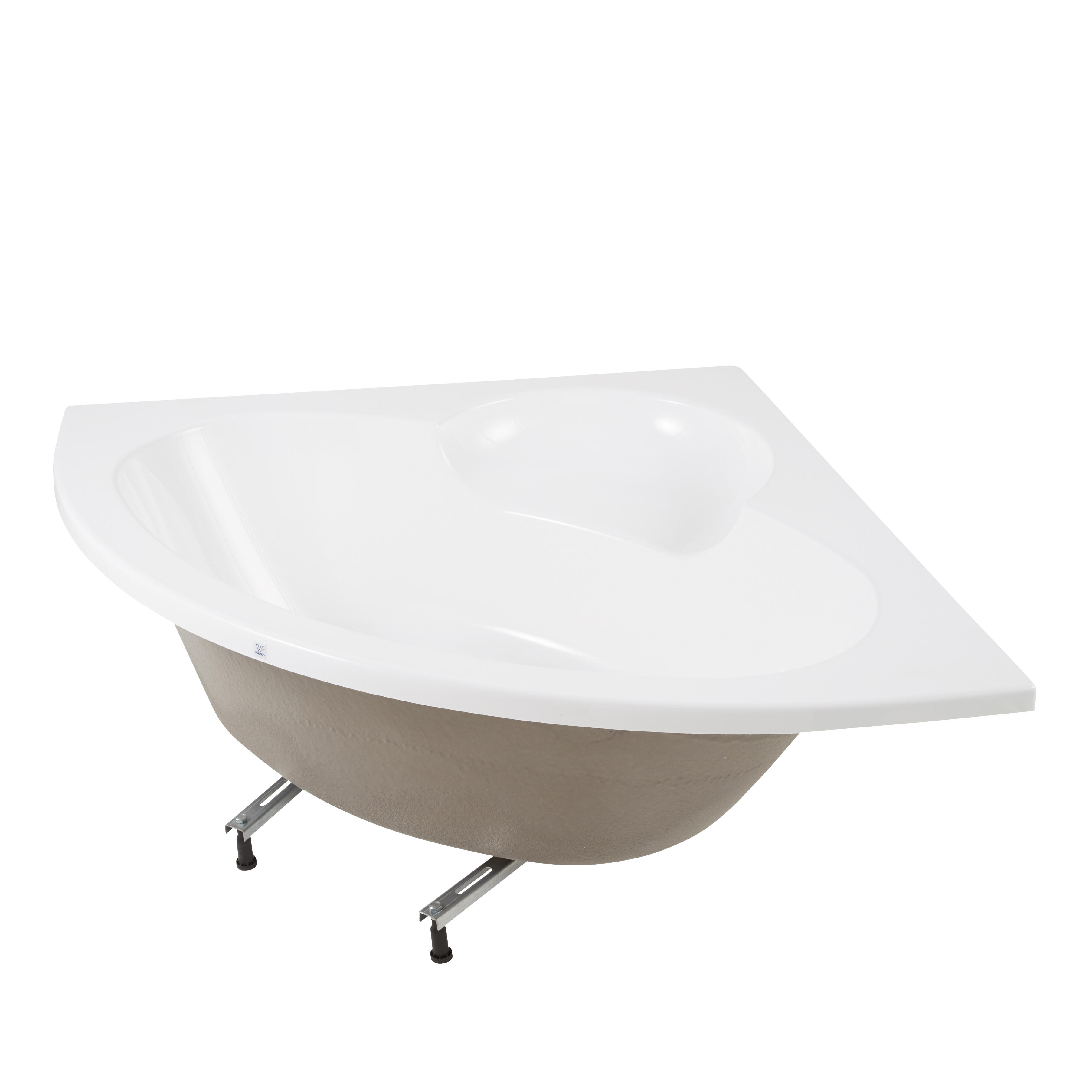 Baignoire d'angle blanche L.140 x l.140 cm Premium - VALENTIN - 2