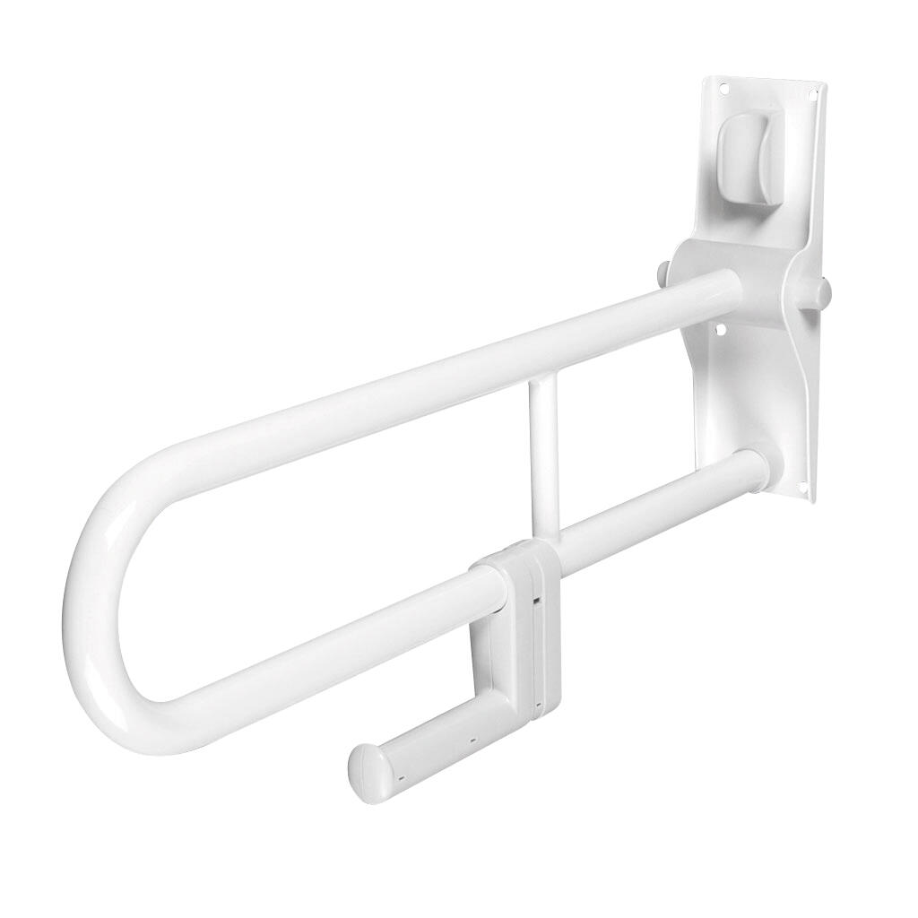 Barre d’appui rabattable sans pied 76,6 cm acier inoxydable recouvert d'époxy blanc - 01810WH-LS AKW - 2